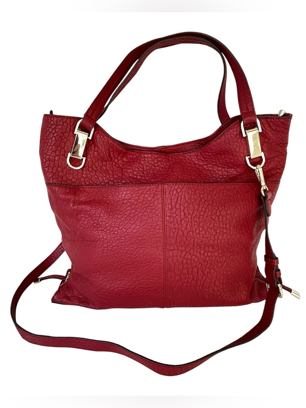 Vince Camuto Eliza Large Red Genuine Leather Tote Shoulder Bag Satchel